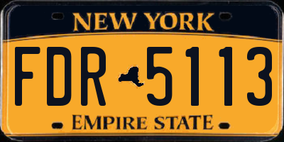 NY license plate FDR5113