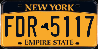 NY license plate FDR5117