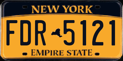 NY license plate FDR5121