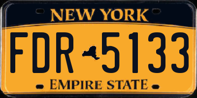 NY license plate FDR5133