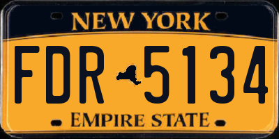 NY license plate FDR5134
