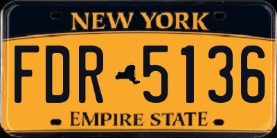 NY license plate FDR5136