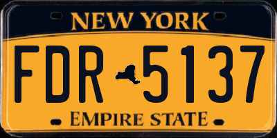 NY license plate FDR5137
