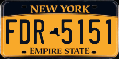 NY license plate FDR5151