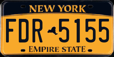 NY license plate FDR5155