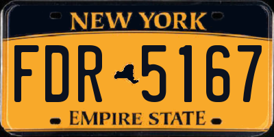 NY license plate FDR5167