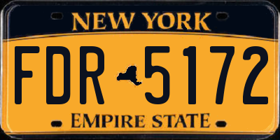 NY license plate FDR5172
