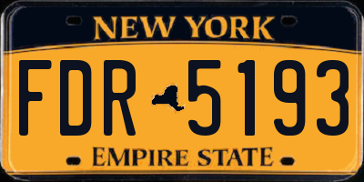 NY license plate FDR5193
