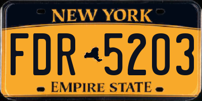 NY license plate FDR5203
