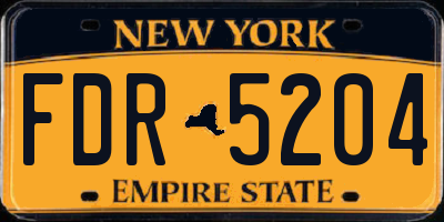 NY license plate FDR5204