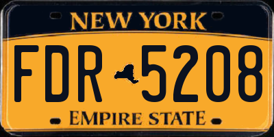 NY license plate FDR5208