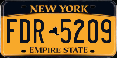 NY license plate FDR5209