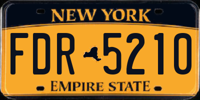 NY license plate FDR5210