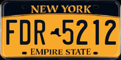 NY license plate FDR5212