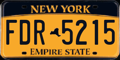 NY license plate FDR5215