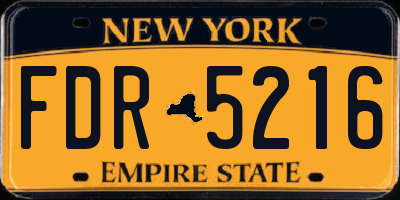 NY license plate FDR5216