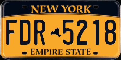 NY license plate FDR5218