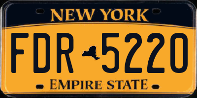 NY license plate FDR5220