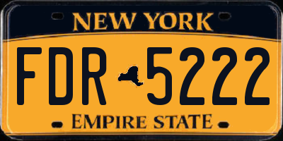 NY license plate FDR5222