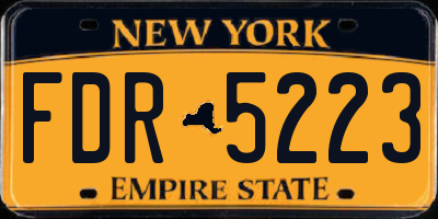 NY license plate FDR5223