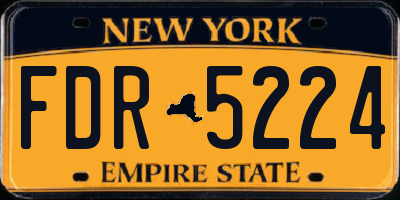 NY license plate FDR5224