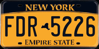 NY license plate FDR5226
