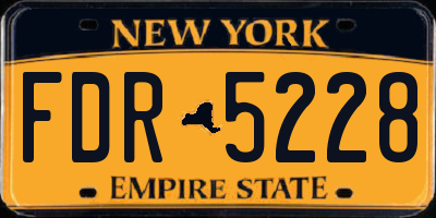 NY license plate FDR5228