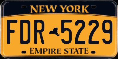 NY license plate FDR5229