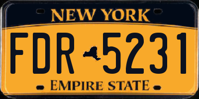NY license plate FDR5231