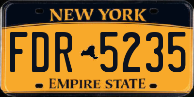 NY license plate FDR5235