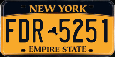 NY license plate FDR5251