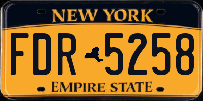 NY license plate FDR5258