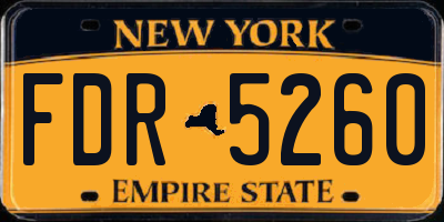 NY license plate FDR5260