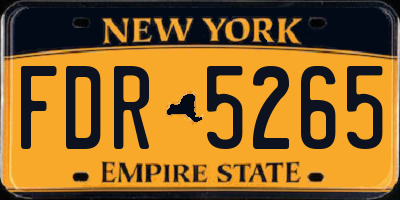 NY license plate FDR5265