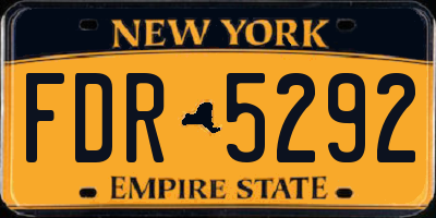 NY license plate FDR5292
