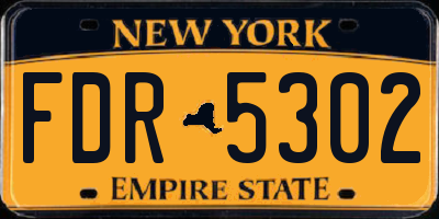 NY license plate FDR5302