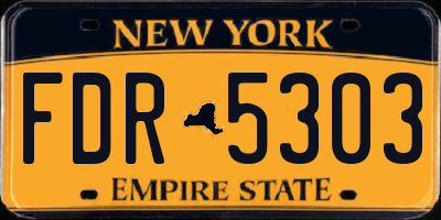 NY license plate FDR5303