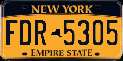 NY license plate FDR5305