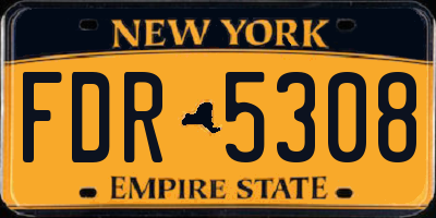 NY license plate FDR5308