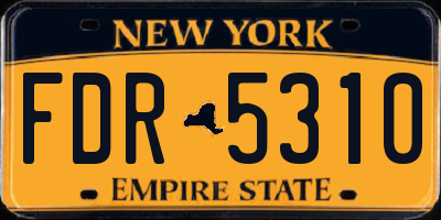 NY license plate FDR5310
