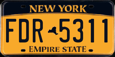 NY license plate FDR5311