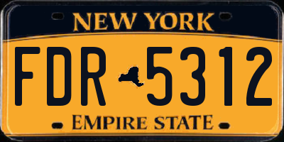 NY license plate FDR5312