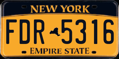 NY license plate FDR5316