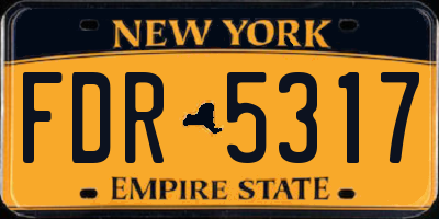 NY license plate FDR5317