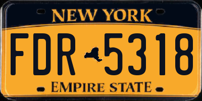 NY license plate FDR5318