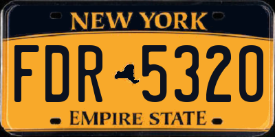NY license plate FDR5320