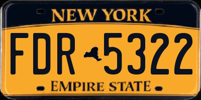 NY license plate FDR5322