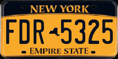 NY license plate FDR5325