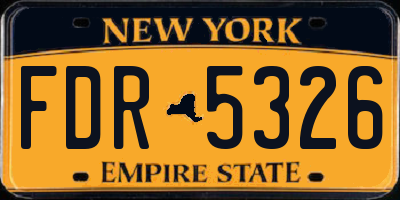 NY license plate FDR5326