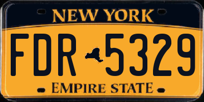 NY license plate FDR5329
